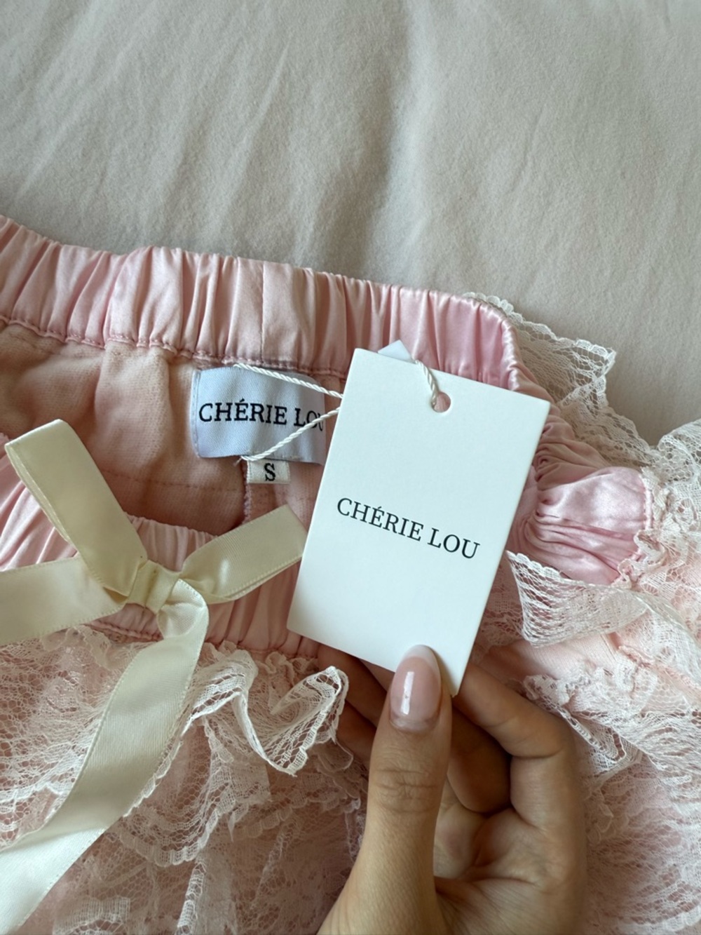 Pink Lace Ruffle Shorts - Picture 4 of 4